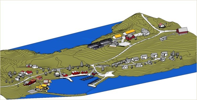 3D model of Eide Ecovillage.