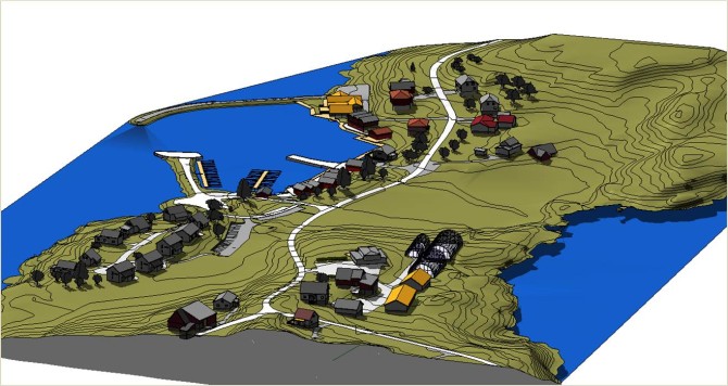 3D modell av Eide økogrend.